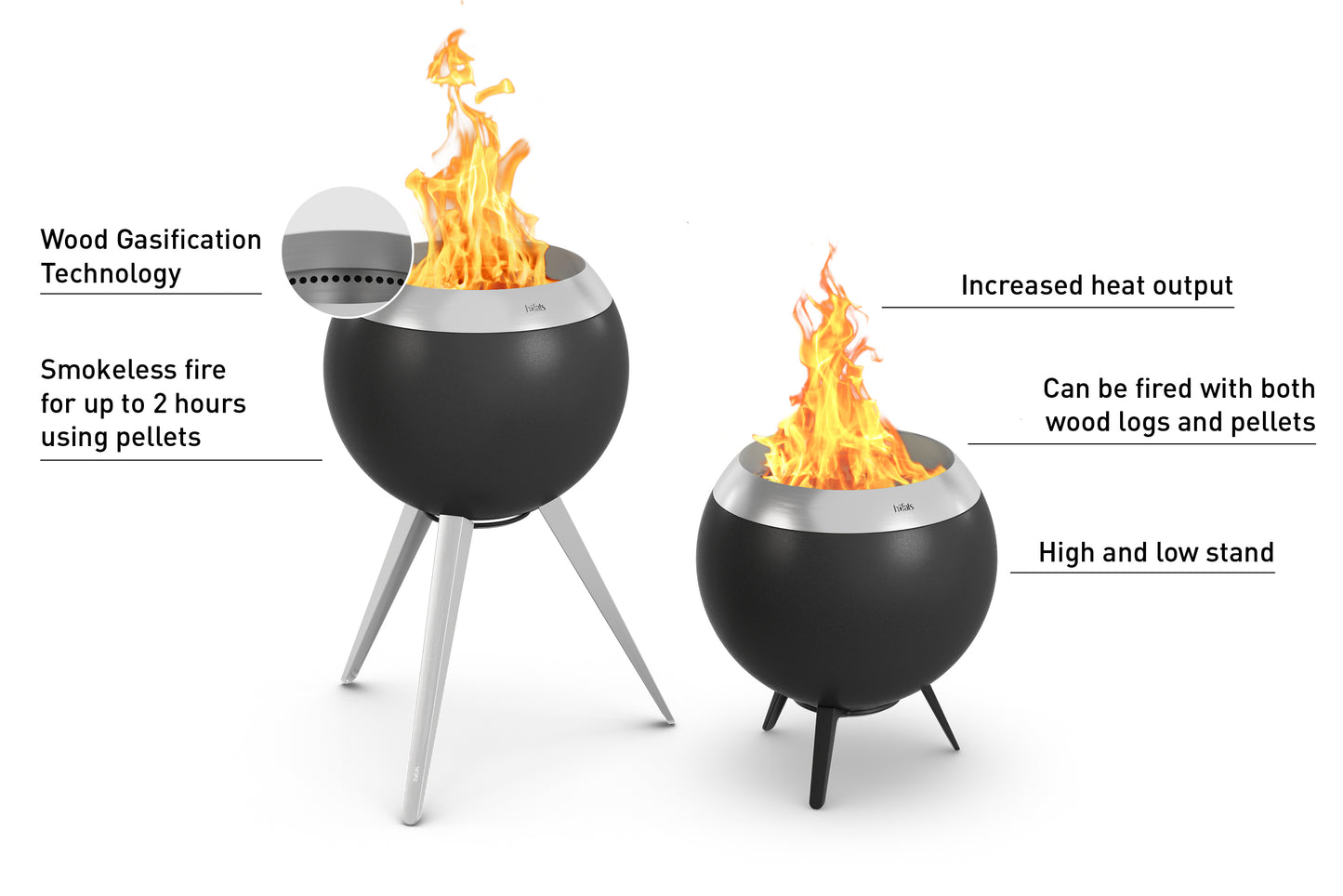 MOON 45 | Fire basket with high Stand